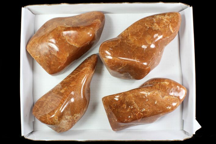 Lot: Lbs Free-Standing Polished Orange Calcite - Pieces #78117